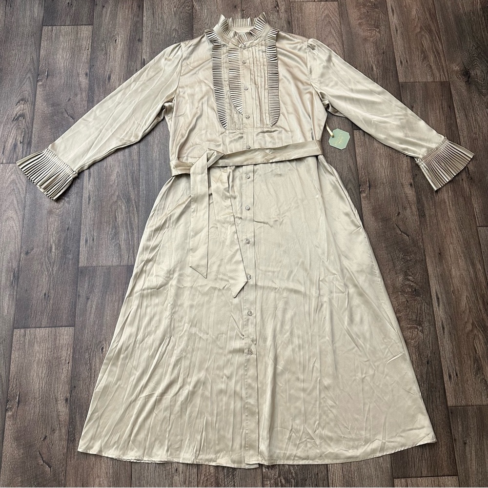 RYEGRASS Long Sleeves Fashion Wedding Celebration Dress Size XXL Champagne Gold